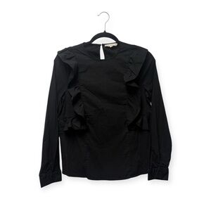 Love Tree Black Ruffle Blouse